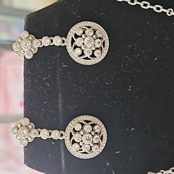 Judith Ripka Sterling Silver Diamonique Neckace And Earring Set - Picture 11 of 16